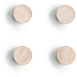 Zeller 11244 Magnet-Set Wood, 4-TLG., Holz, ca. Ø 2,2 x 1,5 cm