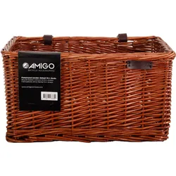 AMIGO fahrradkorb 34 Liter Schilfrohr braun braun 34L