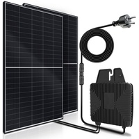 SUNNIVA Solaranlage 830/600W Balkonkraftwerk, 600,00 W, Monokristallin, (BENY 600W Micro-Wechselrichter, 2x 415W Solarmodule, Solaranlage mit 5m Anschlusskabel, Solarkabel, Photovoltaikanlage), Balkon Mini-PV Anlage genehmigungsfrei Inverter Solarpanel, Solarmodul schwarz