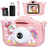 Kinderkamera,1080P Kinder-Digitalkamera Mit 32 GB Tf-Karte, Einhorn Kamera Abdec