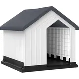 PawHut Hundehütte 62 x 61 x 60 cm Holz Grau