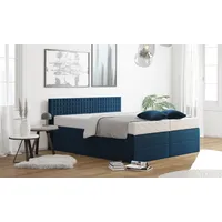 Westfalia Schlafkomfort Boxspringbett, blau (königsblau), B:175cm L:210cm, Bezug: 100%