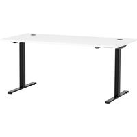 Möbelpartner 2000 elektrisch höhenverstellbarer Schreibtisch weiß - 75x71-121x160 cm