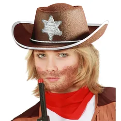 Sheriff Cowboy Hut für Kinder braun - OS
