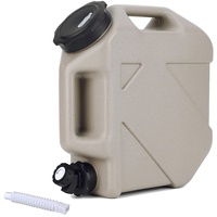 RUYI Wasserkanister mit Hahn und Schraubdeckel, Camping Wasserkanister BPA-frei Trinkwasserkanister, Tragbarer Wassertank mit Griff für Wohnwagen Picknick Wandern (10L, Khaki)