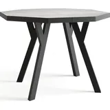 ESSTISCH Desmond achteckiger ausziehbarer, Grauer Beton 100-150/100/76 cm