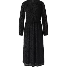 s.Oliver Midi-Samtkleid mit U-Boot-Ausschnitt - schwarz - 32