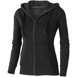 Elevate Arora Damen Sweat-Jacke mit Kapuze 300 g/m2 schlichte Baumwoll-Jacke Pullover 3821295 Dunkelgrau - XS