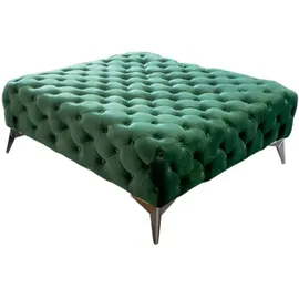 KAWOLA Hocker NARLA Chesterfield Velvet 110 x 44 x 110 cm Grün