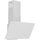 Wiggo Dunstabzugshaube 60cm kopffrei I Abluft Umluft Dunstabzug 650m3/h - Touch-Display 4 Stufen I Energieeffizienzklasse A Schräghaube inkl. Fettfilter & 2x Kohlefilter I Abzugshaube Glasfront weiß