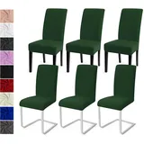 Stuhlhussen 6er Set Stuhlbezüge Moderne Stretch Stuhlhussen Universal Husse Abnehmbare Stuhlbezug Waschbarer Abdeckung Esszimmer Dekoration Spannbezug,für Hotel und Hochzeit Partys(6er Set, Grün)-C