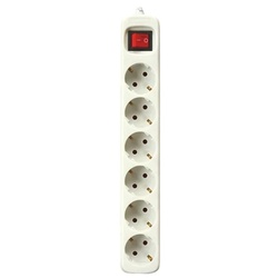 Silver Electronics Steckdosenleiste mit 6 Steckdosen mit Schalter, weiß, 6 Steckdosen, 1,5 Meter Kabel, Kindersicherung, geerdet, mit Überspannungsschutz