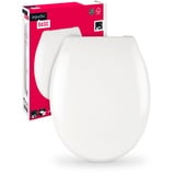 SANITOP-WINGENROTH 'aquaSu® Basic, WC-Sitz in Weiß, Duroplast Toilettendeckel mit Absenkautomatik, Belastbar bis 200 kg, Standard O-Form, Take-Off, 409148