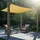 Relaxdays Sonnensegel, HDPE, atmungsaktiv, Segel Garten & Balkon, Segeltuch mit Spannseilen, quadratisch, Sand