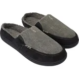 Keanu - Pantoffeln für Herren, Tweed, Zum Anschlüpfen TC352 (45,5 EU - 47 EU) (Schwarz/Grau) - Schwarz