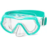 Newofview Taucherbrille Kinder,Grün Schwimmbrille mit Elastische Stoffband Panorama Tauchmaske für Wassersport Schnorcheln Jungen und Mädchen
