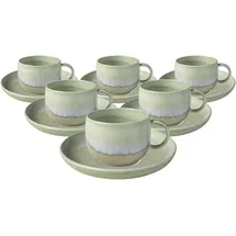 Villeroy & Boch Kaffeetasse mit Untertasse 0,19 l Grün 6 St.