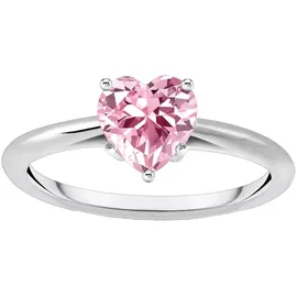Thomas Sabo TR2476-051-9 Damen-Ring Pinkfarbenes Herz Silber, 56/17,8