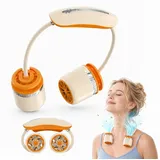 MOPUEA Mini USB-Ventilator Tragbarer Nackenventilator 3 Stufen,1200mAh Lüfter für Reise Camping gelb