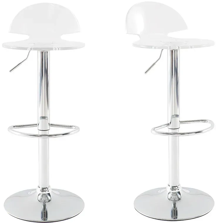 Tabourets de bar design plexiglas transparent (lot de 2) ORION