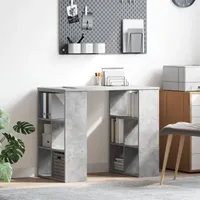 VidaXL Eckschreibtisch Beton grau Spanplatte Mittel Stauraum