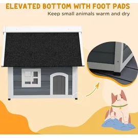 PawHut Katzenhaus Outdoor Katzenhöhle 77 x 57,5 x 68 cm Grau/Schwarz