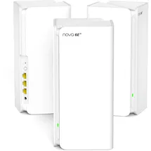 Tenda MX21 Pro Wi-Fi 6E Mesh WLAN System - AXE5700 Tri-Band (Unterstützt 6G-Band) - Ersetzt Router und Repeater - empfohlen für Häuser mit 3-5 Schlafzimmern - APP Steuerung - 3er Pack