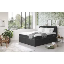 Cotta Boxspringbett COTTA "Shark inkl. Bettkasten und Topper", schwarz, B:186cm L:212cm, 100% POLYESTER (PES), Komplettbetten, Boxspringbett, erhältlich in den Breiten 140x200cm, 160x200cm und 180x200cm, Topseller
