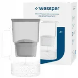 Wessper Wasserfilter Kanne Grau 3 L