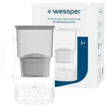 Wessper Wasserfilter Kanne Grau 3 L