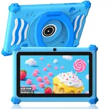 ascrecem Kinder Tablet 7 Zoll Android 15 Tablet Kinder mit 2.4G+5G WiFi6 Penta Core 6GB RAM 32GB ROM Kindertablet Widevine L1 Dual Kamera 128GB Erweiterun Kindersicherung Lernspiele (Blau)