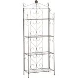 CLP Standregal 4 Regalböden Metall braun