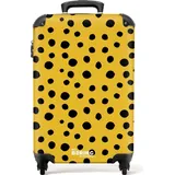 NoBoringSuitcases.com NoBoringSuitcases.com® Handgepäck Koffer Reisekoffer, mit Rollen, TSA Schloss, Hartschalenkoffer, Trolley Handgepäck, Trolley 55x40x20, Handgepäck 55x40x20 cm Punkte auf gelbem Hintergrund - Cabin Size... - Bunt