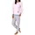 normann Frottee Pyjama Damen langarm mit Bündchen Pinguin Stickerei Rosa 36/38