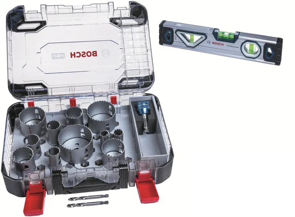 PRO Multi Material Lochsägen-Koffer 14-teilig inkl. Wasserwaage