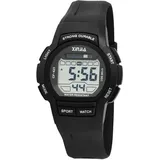 XINJIA Uni Digitaluhr mit Silikonband - Schwarz/Schwarz