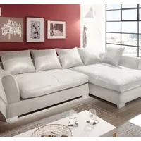 Design Couchgarnitur Weiss Sofa K-Leder Eck Sofa Wohnlandschaft Megasofa Rechts