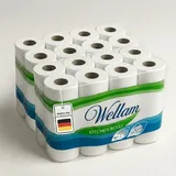 Vella Premium Küchenrollen 3-lagig Ultraweich, Saugstark & Hautfreundlich – Rollen Küchenpapier Reißfest, Ideal für Küche & Haushalt. 16 Rollen
