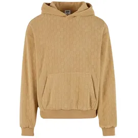 URBAN CLASSICS Jaquard Velvet Kapuzenpullover Union Beige 3XL