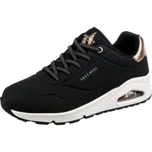 SKECHERS Uno Shimmer Away Black / White / Pink Gold 37