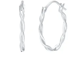 Elli Ohrringe Damen, Creolen Basic Gedreht in 925 Silber