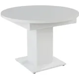 Mäusbacher Esstisch mit Auszug Hugo Ø 104/144 cm Kunststoff Weiß 104