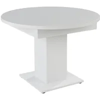 Mäusbacher Esstisch mit Auszug Hugo Ø 104/144 cm Kunststoff Weiß 104