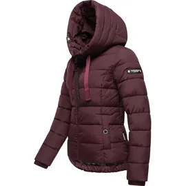 Navahoo Damen Winterjacke warme Steppjacke mit hohem Kragen und verstellbarer Kapuze Amayaa Wine Gr. XXL - XXL