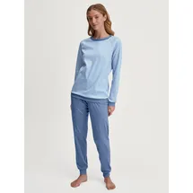 CALIDA Midnight Mushrooms Bündchen-Pyjama Damen, aus 100% Baumwolle, - 40-42