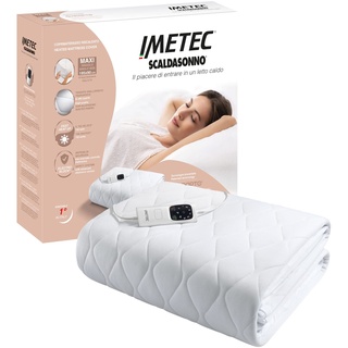 Imetec Scaldasonno Adapto, Maxi-Spann-Wärmeunterbett für Einzelbett, 195x90 cm, geringer Stromverbrauch, schnelle Erwärmung, indiv. Temperatur, hypoallergenes gestepptes Gewebe, Steuerung mit 6 Temp