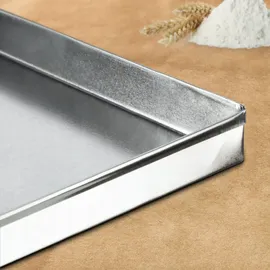 Kadax Kuchenblech aus Zinkblech, Backblech in zwei Größen, Pizzablech rechteckig für Backofen,