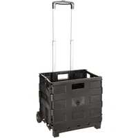 well home mobiliario & decoración Aluminium Trolley mit Klappbox 30 l 1-tlg. schwarz