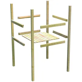 Akubi Stelzenhaus Benjamin Set A terragrau mit Rutsche rot 91208