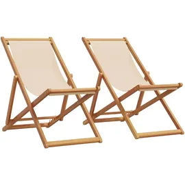 vidaXL Gartenstuhl 62 x 112 x 87 cm beige 2 St.